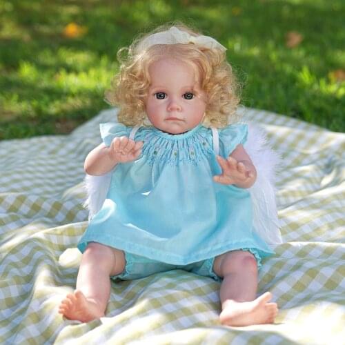 ADFO Bebe Reborn Doll 17 Inch Toddler Maggi Realistic Soft Cloth Silicone Body Baby Girl Doll Playment Children Gift LOL
