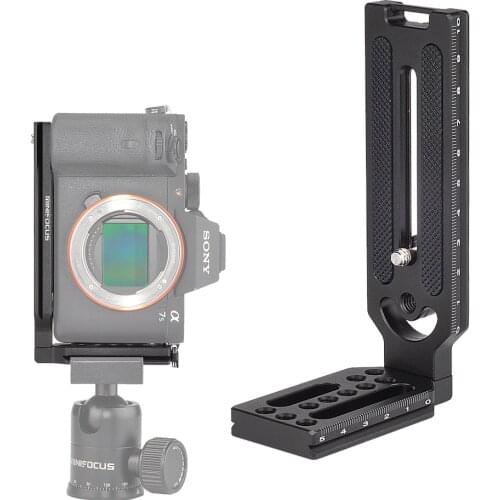 L Shape Bracket Quick Release Plate Vertical Video Shooting Universal DSLR Camera L Bracket with 1/4 Inch Screw Arca Swiss