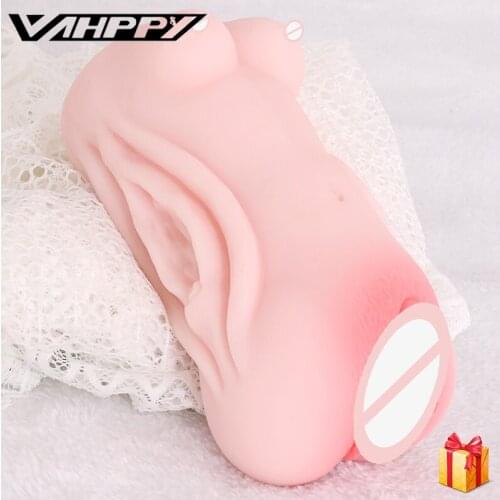 Male Masturbator Silicone Realistic Deep Artificial Vagina Uterus pocket pussy Artificial vagina Sucking penis Sex Toys for Men