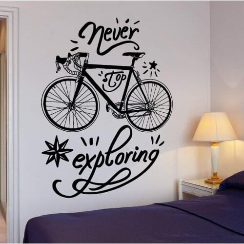 Wall vinyl decal bicycle quote word explore home decoration bedroom living room home decoration art mural 2WS35