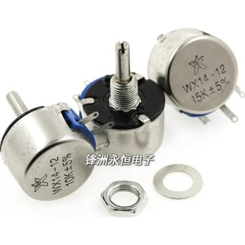 1PCS WX14-12 3W Single-Turn Wire Wound Potentiometer 1K 2K2 3K3 4K7 20K 10K 22K 100R 470R