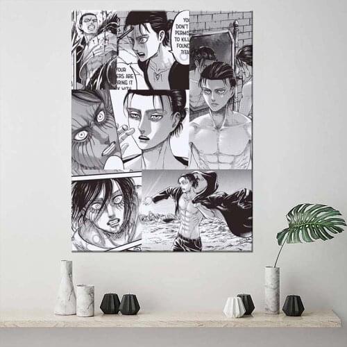 Attack on Titan Eren Jeager Kyojin Yeager Titan Shingeki SNK Manga No Home Decor Wall Art Print Poster Canvans Poster Painting