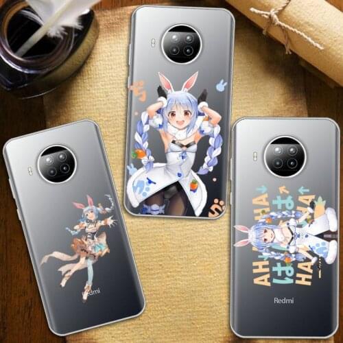 Hololive Usada Pekora gawr gura Phone Case Transparent Clear for Xiaomi Redmi note 10 t 8 9 pro lite 11