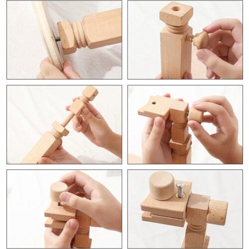 Cross-Stitch Frame Wood Desktop Embroidery Lap Stand Wood Frame DIY Sewing Tool