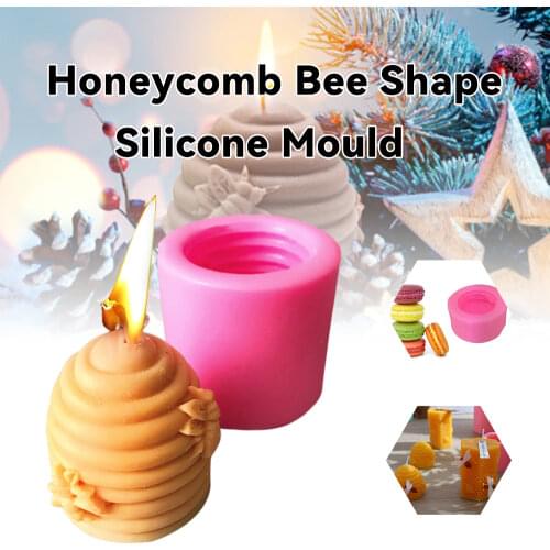 Honeycomb Bee Shape Silicone Mould DIY Aromatherapy Plaster Candle 3D Silicone Mold Clay Crafts Silicone Fondant Cake Decoration