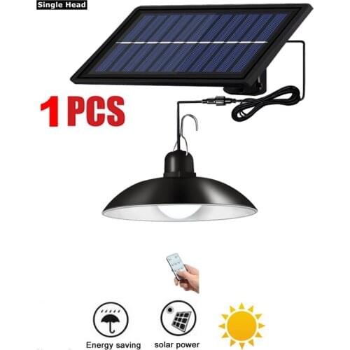 Remote 30 led 2 head Retro Lampshade Solar Pendant Light Outdoor Indoor Solar Lamp Lighting for Camping Garden Yard Barn Farm