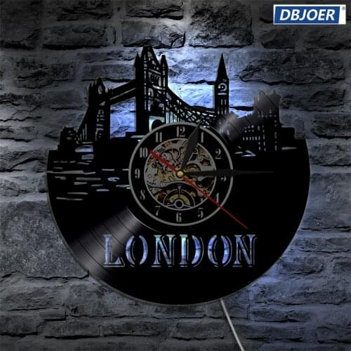 London City LED Vinyl Clock Light Color Change Wall Light Remote Control LP Modern Backlight Cool Living Room Interior