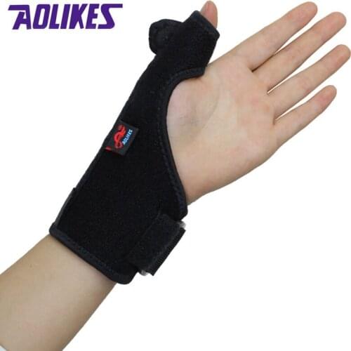 AOLIKES 1 Pcs Wrist Thumbs Guards Protector With Plate Supporting Sport Sprain Injury Recovery Hand Support Wrap Strap Band