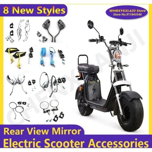 1Pair Universial Rear View Mirror with Mirror Base Reflector Hand Mirror Reverse Mirror for Citycoco Modified Accessories Parts