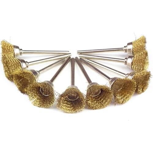 10pcs Steel Wire Brush dremel tools accessories rotary tool for mini drill tools electric burr deburring polishing wheel disc