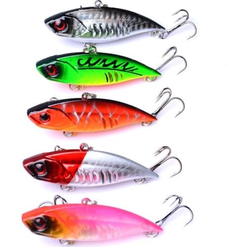 10PCS Vib Fish Lure 6.5cm/10.5g Full Water Layer Fishing Tackle Bass Fishing Saltwater Lures Trolling Lure Crank Bait Wobblers
