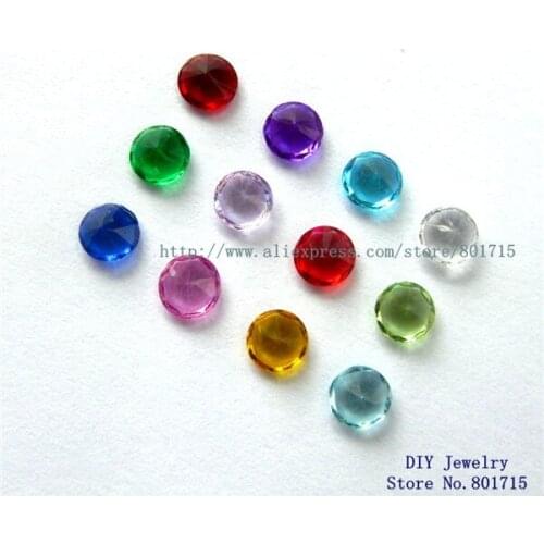 12pcs mix color 4mm round birthstone floating charm for memory love locket as Mom Dad sister brother grandma gift