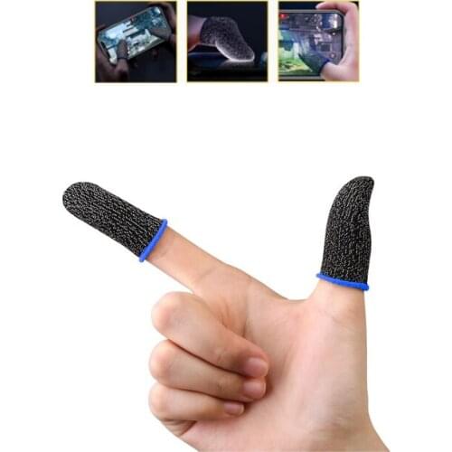 2 Pcs Games Finger Gloves Sweat-Proof Breathable PUBG Touch Screen Game Practical Carbon Fiber Finger Sleeves