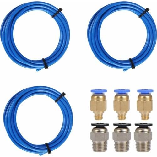3 Pcs Pc4-m6 Fittings + 3 Pcs Pc4-m10 Male Straight Pneumatic Pefe Tube Push Fitting Connector For 3d Printer 1.75mm Filament