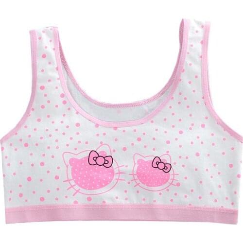 4pc/lot Teens Girls Sports Bra Puberty Underwear Wireless Teenager Girls Bra Cotton Young Girls Training Bra 8-14Y