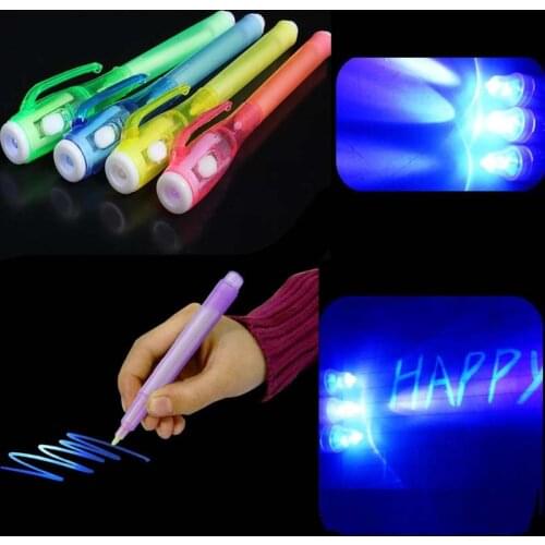Invisible Ink Pen Creative UV Light Funny Marker Pen For Kids Students Gift Novelty DIY party supplies for Home School Christmas
