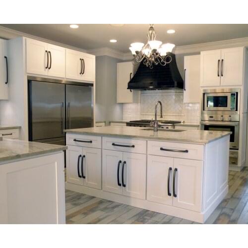 American Classic Design Custom Solid Wood White Shaker Style Modular Kitchen Cabinet