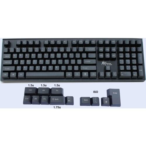 OEM Black PBT Keycaps ANSI ISO Layout Top Print Side Print Blank for Cherry MX Switches of Mechanical Keyboard