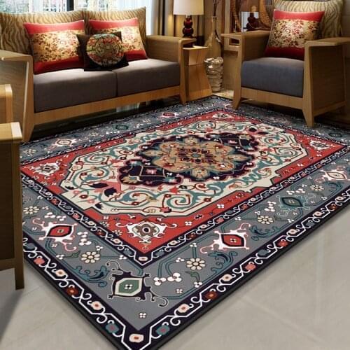 National Style Living Room Area Rug Bedroom Dining Room Corridor Kitchen Rug Indoor Doormat Crystal Velvet Large Home Carpet