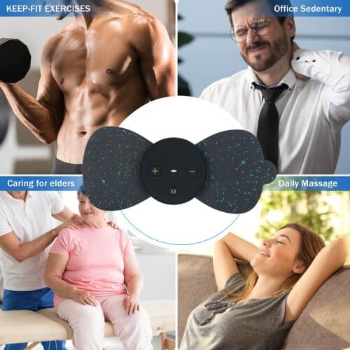 EMS Pad Rechargeable Electrical Pulse Massager TENS Massage Paste Portable Mini Health Body Personal Care Neck Back Pain Relief