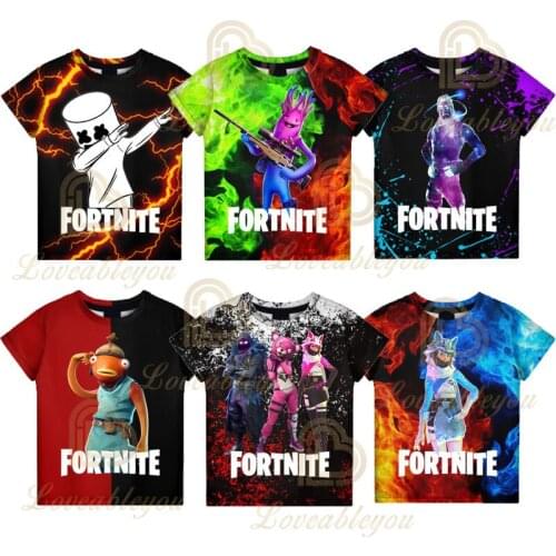 Fortnite Peely Banana Cartoon Summer Tops Teen Clothes Shoot Kids T-shirt Battle Hero Game 3D O Neck Boys Girls Harajuku Tshirt