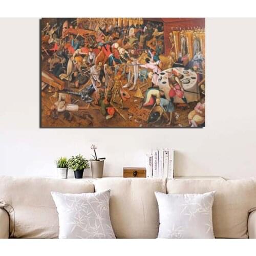 Pieter Bruegel Market People Scene Canvas Painting Prints Living Room Home Decor Modern Wall Art Oil Painting Posters Pictures
