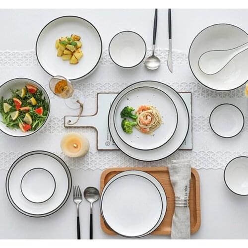 Ceramic Western Tableware Rice Dish soup Fish cup Steak Dish Dinnerware Dessert Plate Dining Tray European Simple Decorate Plate