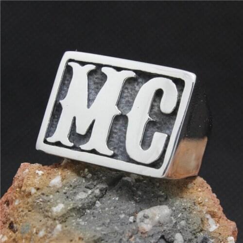 1pc Newest Design MC Biker 316L Stainless Steel Cool Man Hot Selling Ring