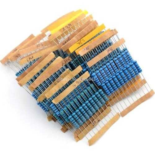 300PCS/LOT 2W Metal Film Resistor Kit 1% Resistor Assorted Kit Set 10 ohm-1M ohm Resistance Pack 30 Values Each 10 pcs