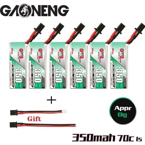 1-10PCS GAONENG 1S 3.8V 350mAh 70C/140C HV Lipo Battery GNB27 Plug for RC Racing Drone DIY Accessories Replacement Spare Parts