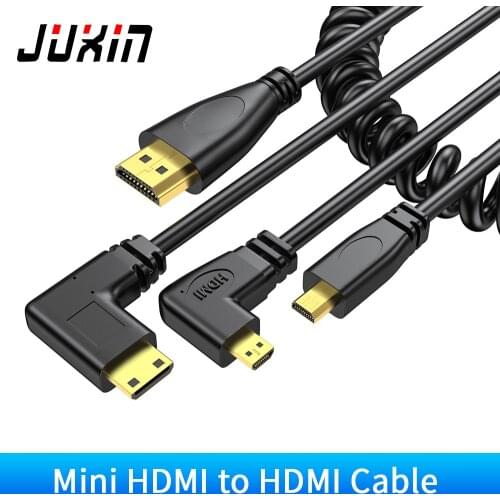 Mini Micro HDMI-compatible to HDMI Cable 1080p 3D High Speed Adapter Gold Plated Plug for camera monitor projector TV ,2M