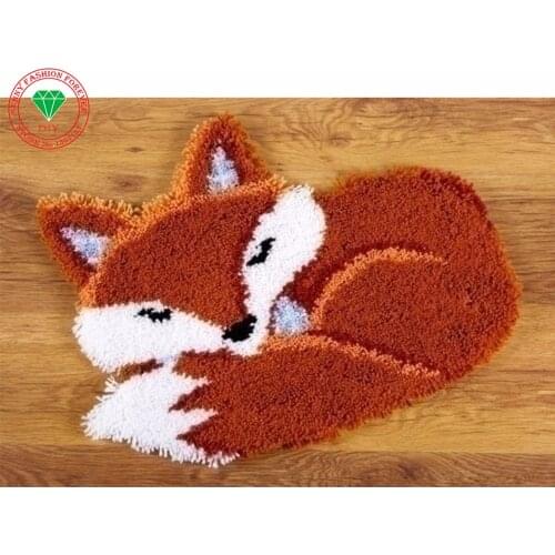 DIY Needlework Latch hook rug kits Cross-stitch karpet Carpet embroidery carpet Threads embroidery knitting Yarn Mat cushion Fox