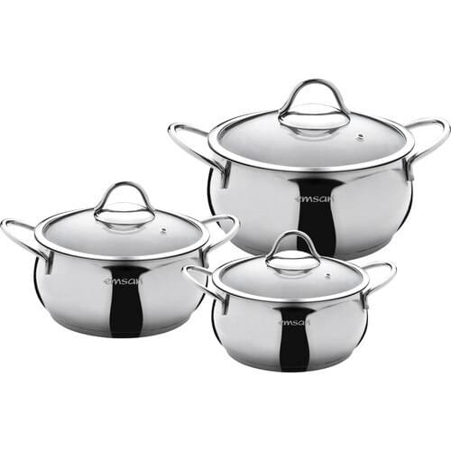 Emsan Cemre 6 Piece Midi Cookware set kitchen utensils set wedding bride home brokerages gerec stainless steel