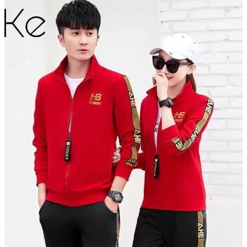 KE New 2021 Spring autumn sports suit two-piece mens womens sports sweater suit couple casual running sportswear team suit