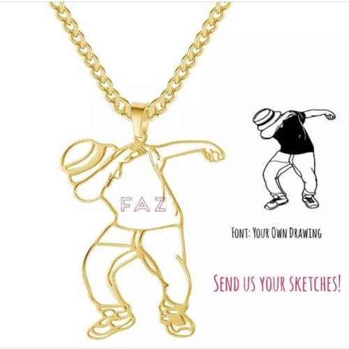 Personalized Childrens Drawing Necklace Kids Art Customized Pet Pictures Custom Design Name Logo For Kids Mom Family Gifts