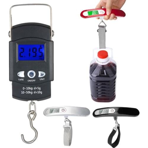 Portable 50kg Electronic Scale Digital Scale Travel Luggage Fishing Balance Weighing Tool Luggage Black Kitchen Weight