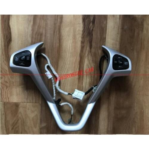 QDAEROHIVE Wheel Modified Frame Steering Wheel Trim Cover Decoration Panel Cruise Control Switch Button For Ford Fiesta