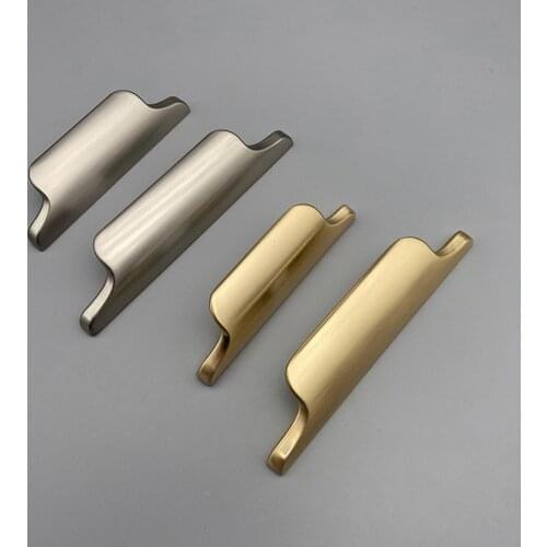 96 128 mm modern simple stain brass kitchen cabinet drawer pull handle stain nickel cabinet cupboard handle knob 5"