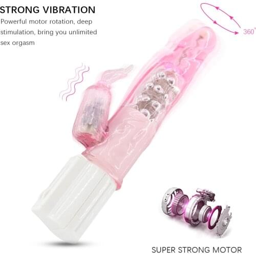 Rotating Beads Rabbit Vibrator Clitoris Stimulate Multi-speed Sex Toys For Women Realistic Dildo Penis Vibrator Adult Products