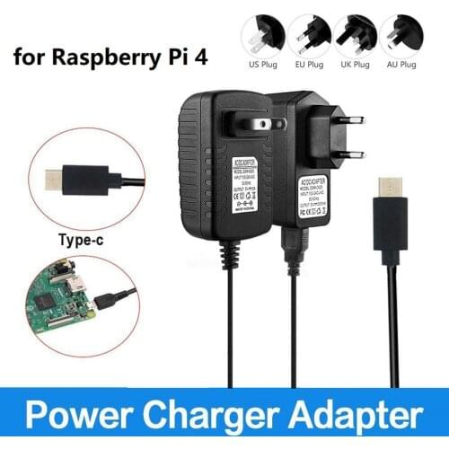 5V 3A Type-C USB AC/DC Wall Charger Adapter Power Supply Cord For Raspberry Pi 4 Model B Power Plug Adapter Cable