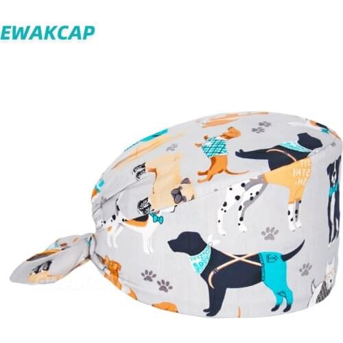 Scrub Hat Cotton Working Nursing Hats Pet Shop Lab Clinic Dental Surgeon Nurse Scrubs Caps Women Men Surgicals Cap Sweatband