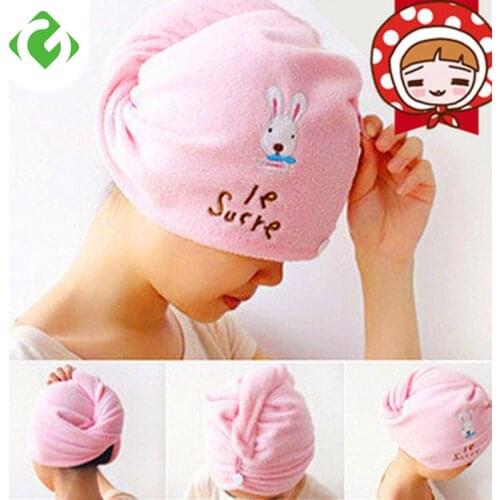Universal Shower Caps Solid Dry hair cap Colorful Shower Cap Wrapped Towels Microfiber Bathroom Hats Solid Superfine Quickly Dry