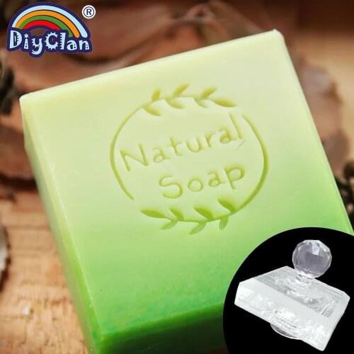 Olive Branch Handmade Soap Stamp Transparent Resin Natural Soap Making Stamps With Handle Acrylic Chapters Seal Custom