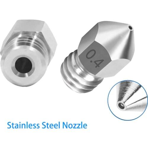 5PCS MK8 stainless steel M6 Threaded Nozzle 0.2/0.3/0.4/0.5/0.6/0.8mm For for 1.75mm Filament for CR10 CR-10S Ender 3 Ender 5