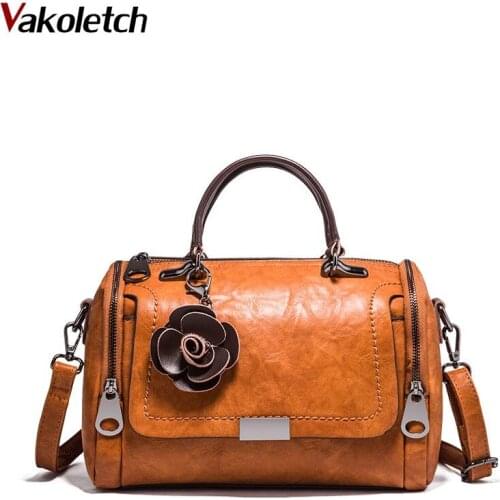 Shoulder Bag for Ladies PU Leather Handbag Women Crossbody Bags 2020 New flowers Pendant New Arrival Fashion Woman Bag KL727