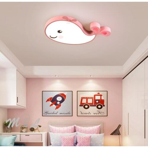 Nordic Macaron Led Ceiling Light Creative Whale Ceiling Lighting for Children Room Light 30W Led Modern Ceiling Hanging Lamps