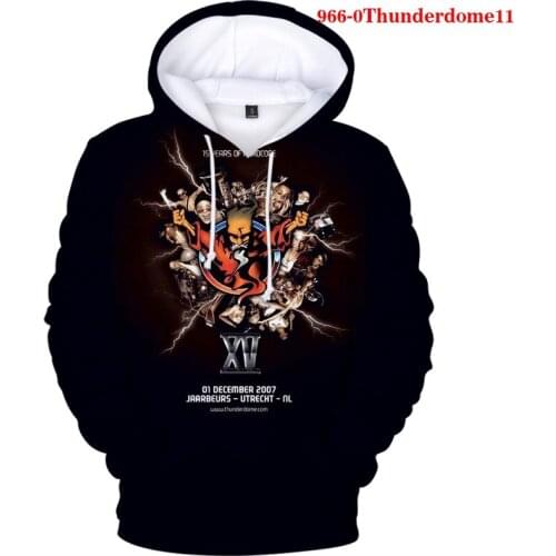 Newest 3D Thunderdome Hoodie Men/Women Music Festival Logo Cool Streetwear Harajuku Sweatshirt Funny 3D Hip Hop Streetwear