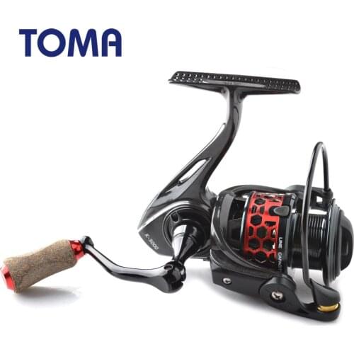 TOMA High Quality Ultralight Carbon Spinning Fishing Reel 9+1BB K1000 K2000 K3000 K4000 Carp Fishing Spinning Reels Freshwater