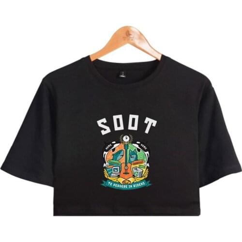Wilbur Soot print autumn Spring Summer Holiday youthful vitality Women/girl sexy bare midriff Kawaii Style