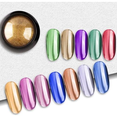 Nail Mirror Glitter Powder Metallic Color Nail Art UV Gel Polishing Flakes Pigment Dust Decorations Manicure